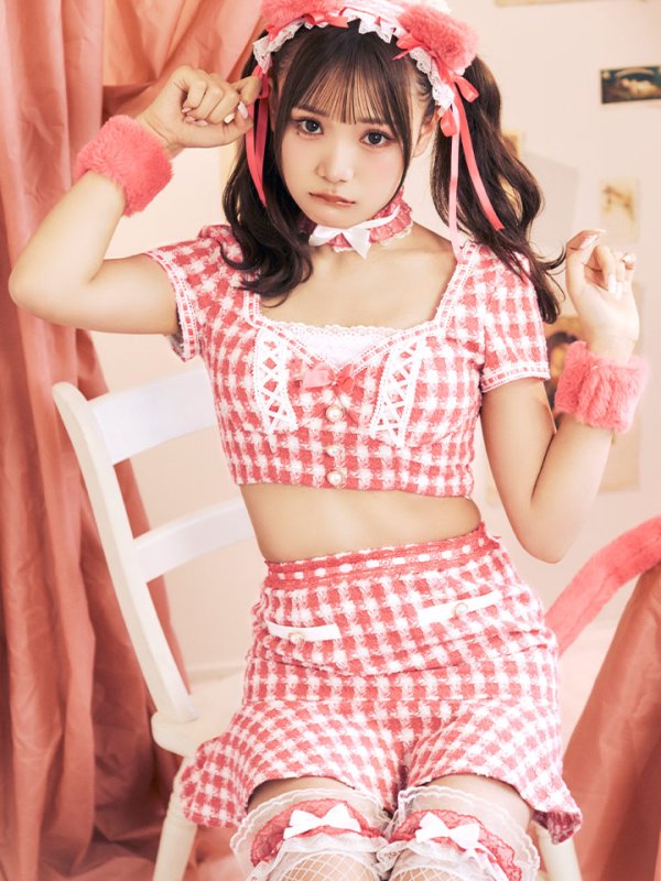 画像12: 【SALE!!】【即日発送】【ハロウィン】【LARME/ラルム掲載】ツイードキャットセットアップ 【コスプレ6点セット】 【XS-Mサイズ/4カラー】[HC03]