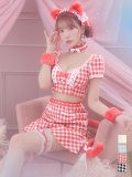 値下げ！【即日発送】【ハロウィン】ツイードキャットセットアップ 【コスプレ6点セット】 【XS-Mサイズ/4カラー】[YMT]