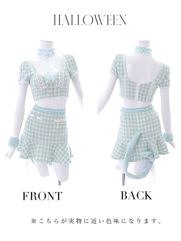 画像40: 【SALE!!】【即日発送】【ハロウィン】ツイードキャットセットアップ 【コスプレ6点セット】 【XS-Mサイズ/4カラー】[OF04]