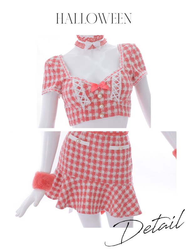 画像42: 【SALE!!】【即日発送】【ハロウィン】ツイードキャットセットアップ 【コスプレ6点セット】 【XS-Mサイズ/4カラー】[OF04]