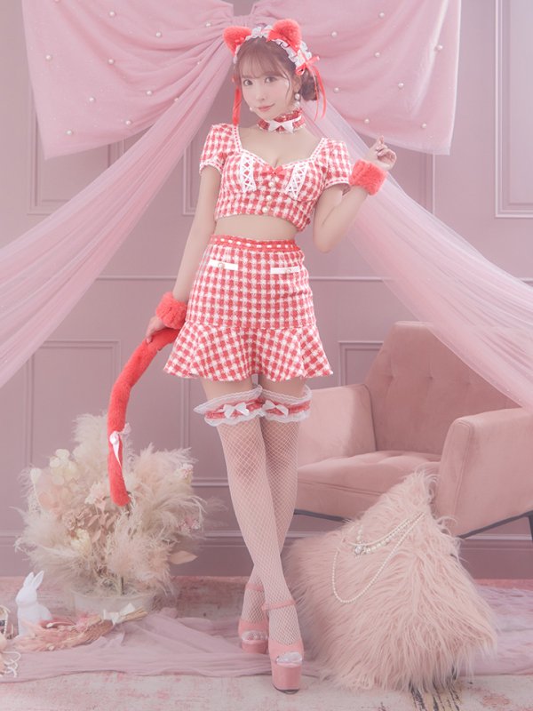 画像19: 【SALE!!】【即日発送】【ハロウィン】ツイードキャットセットアップ 【コスプレ6点セット】 【XS-Mサイズ/4カラー】[OF04]