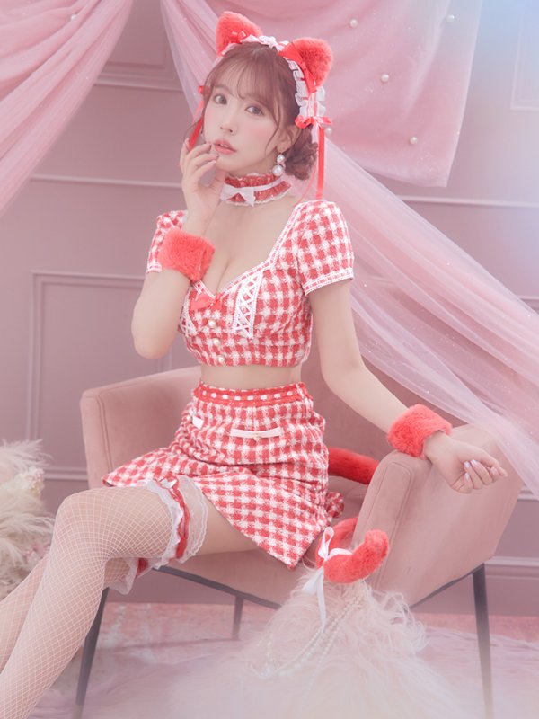 画像24: 【SALE!!】【即日発送】【ハロウィン】ツイードキャットセットアップ 【コスプレ6点セット】 【XS-Mサイズ/4カラー】[OF04]