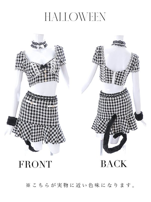 画像15: 【SALE!!】【即日発送】【ハロウィン】ツイードキャットセットアップ 【コスプレ6点セット】 【XS-Mサイズ/4カラー】[HC03]