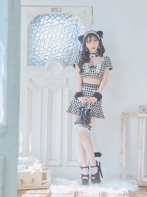 画像5: 【SALE!!】【即日発送】【ハロウィン】ツイードキャットセットアップ 【コスプレ6点セット】 【XS-Mサイズ/4カラー】[OF04]