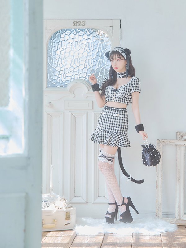 画像11: 【SALE!!】【即日発送】【ハロウィン】ツイードキャットセットアップ 【コスプレ6点セット】 【XS-Mサイズ/4カラー】[OF04]