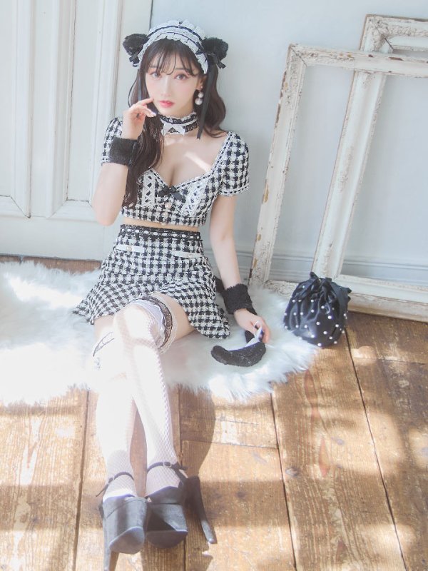 画像13: 【SALE!!】【即日発送】【ハロウィン】ツイードキャットセットアップ 【コスプレ6点セット】 【XS-Mサイズ/4カラー】[OF04]