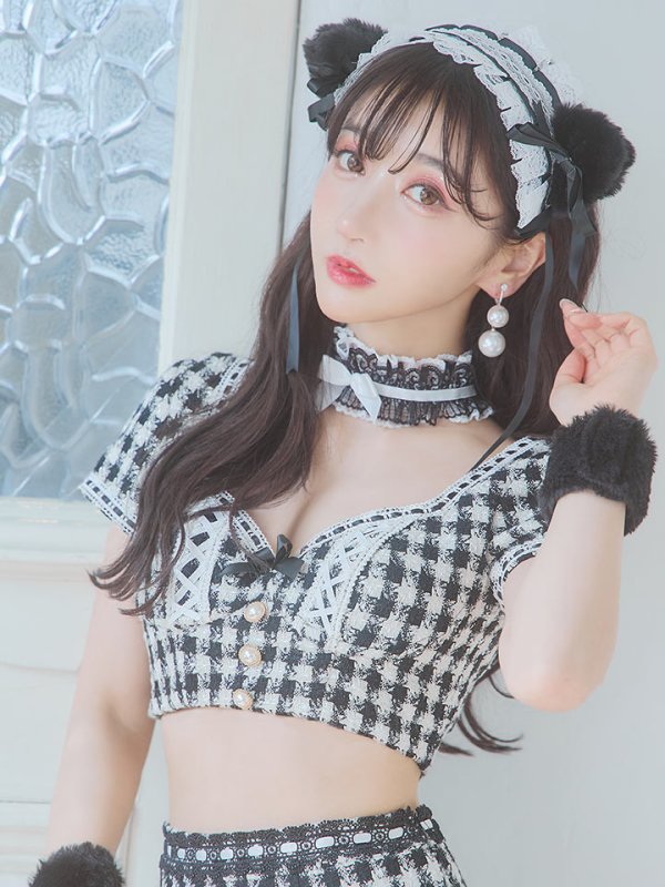 画像14: 【SALE!!】【即日発送】【ハロウィン】ツイードキャットセットアップ 【コスプレ6点セット】 【XS-Mサイズ/4カラー】[OF04]