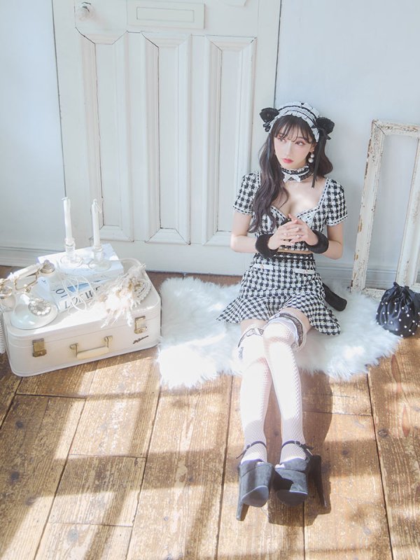 画像16: 【SALE!!】【即日発送】【ハロウィン】ツイードキャットセットアップ 【コスプレ6点セット】 【XS-Mサイズ/4カラー】[OF04]