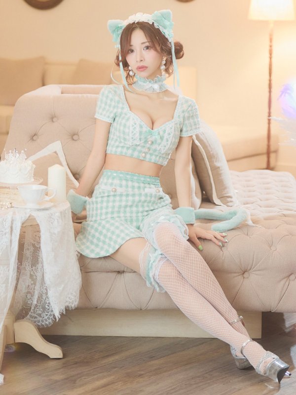 画像8: 【SALE!!】【即日発送】【ハロウィン】ツイードキャットセットアップ 【コスプレ6点セット】 【XS-Mサイズ/4カラー】[OF04]