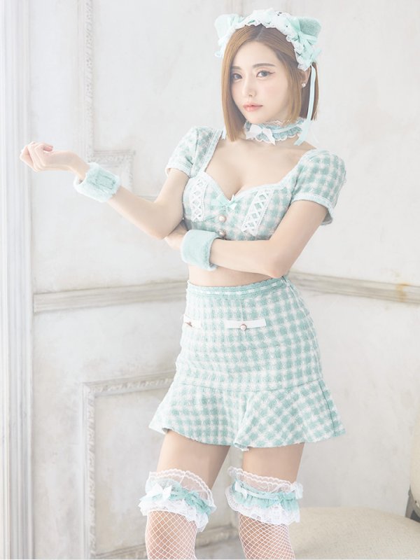 画像10: 【SALE!!】【即日発送】【ハロウィン】ツイードキャットセットアップ 【コスプレ6点セット】 【XS-Mサイズ/4カラー】[OF04]