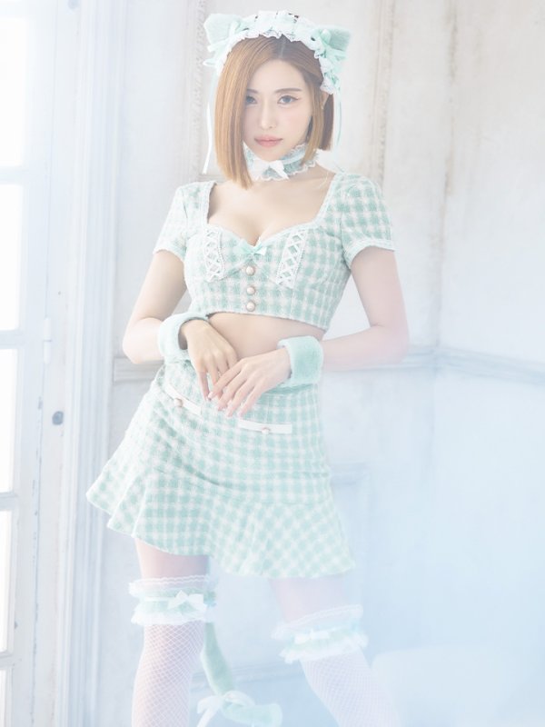 画像9: 【SALE!!】【即日発送】【ハロウィン】ツイードキャットセットアップ 【コスプレ6点セット】 【XS-Mサイズ/4カラー】[OF04]