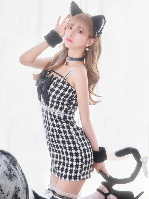 画像10: 【SALE!!】【即日発送】【ハロウィン】 ツイードキャットキャミ 【コスプレ5点セット】【S-Mサイズ/1カラー】[OF01]