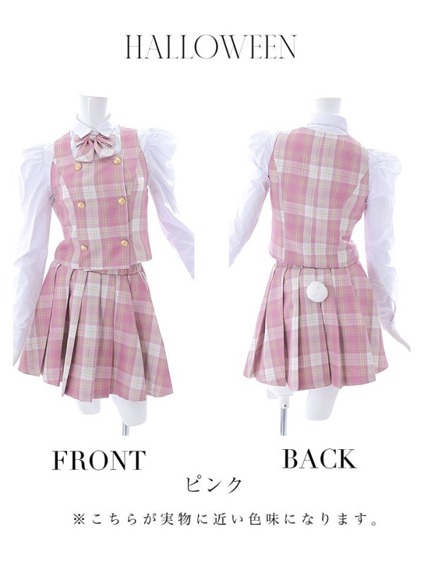 画像22: 【SALE!!】【ハロウィン】チェック制服バニー【コスプレ6点セット】 【S-Lサイズ/1カラー】[OF01]