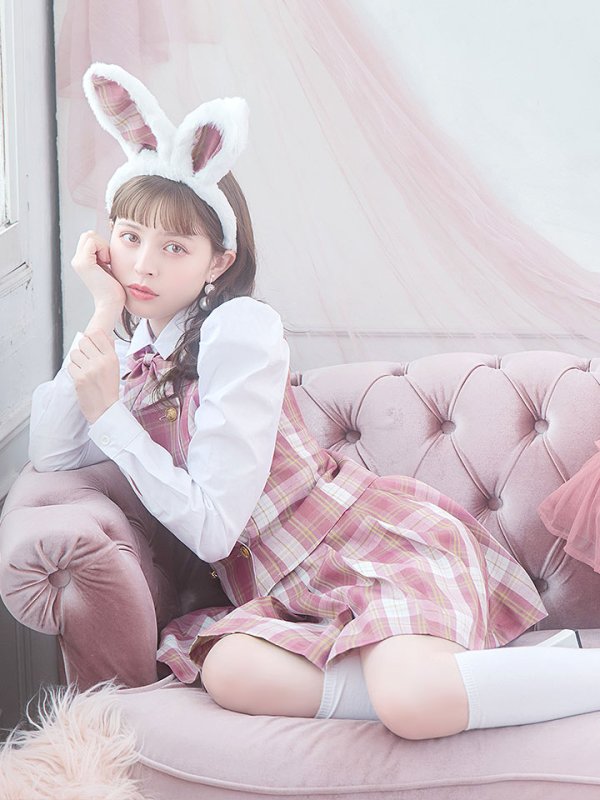 画像3: 【SALE!!】【ハロウィン】チェック制服バニー【コスプレ6点セット】 【S-Lサイズ/1カラー】[OF01]