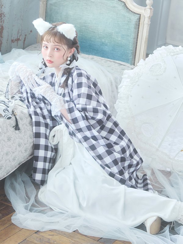 画像12: 【即日発送】【ハロウィン】 ギンガム猫巫女【コスプレ5点セット】【Fサイズ/2カラー】[HC03]