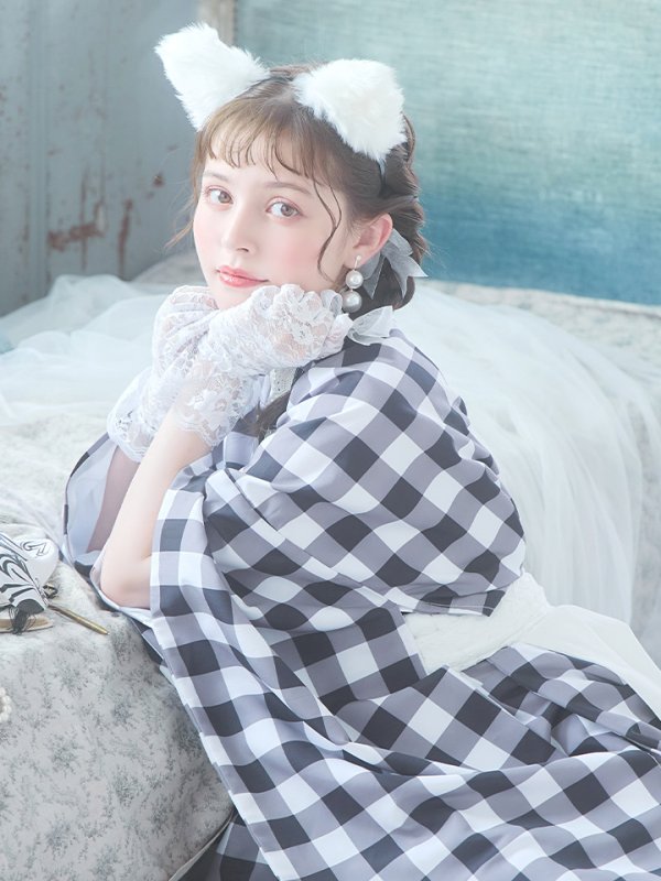 画像15: 【即日発送】【ハロウィン】 ギンガム猫巫女【コスプレ5点セット】【Fサイズ/2カラー】[HC03]