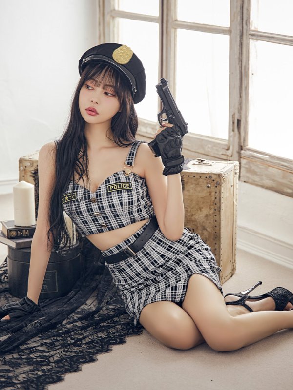 画像27: 【SALE!!】【即日発送】【ハロウィン】ツイードポリスセットアップ 【コスプレ5点セット】【XS-Mサイズ】(HC206-SV)[HC03-Bg]