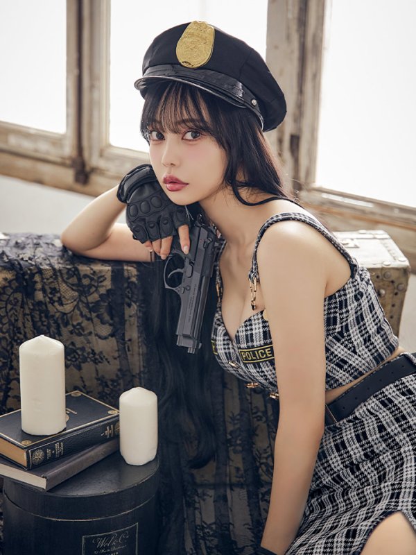 画像30: 【SALE!!】【即日発送】【ハロウィン】ツイードポリスセットアップ 【コスプレ5点セット】【XS-Mサイズ】(HC206-SV)[HC03-Bg]