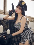 【値下げ！】【即日発送】【ハロウィン】ツイードポリスセットアップ 【コスプレ5点セット】【XS-Mサイズ】(HC206-SV)[YMT-Bg]