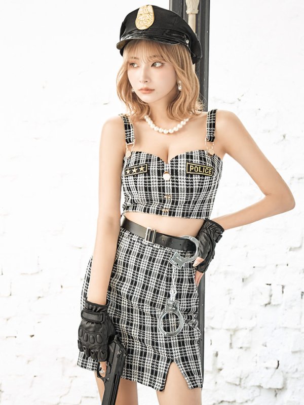 画像3: 【SALE!!】【即日発送】【ハロウィン】ツイードポリスセットアップ 【コスプレ5点セット】【XS-Mサイズ】(HC206-SV)[HC03-Bg]