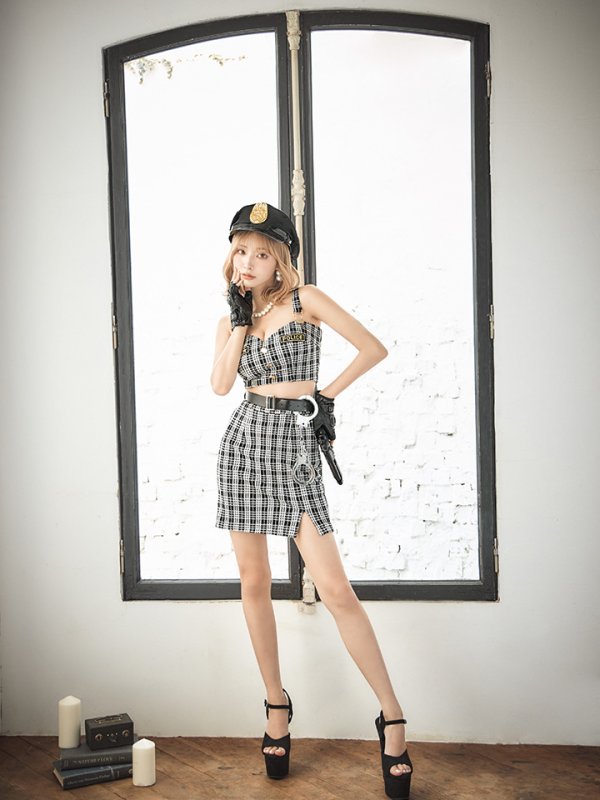 画像11: 【SALE!!】【即日発送】【ハロウィン】ツイードポリスセットアップ 【コスプレ5点セット】【XS-Mサイズ】(HC206-SV)[HC03-Bg]