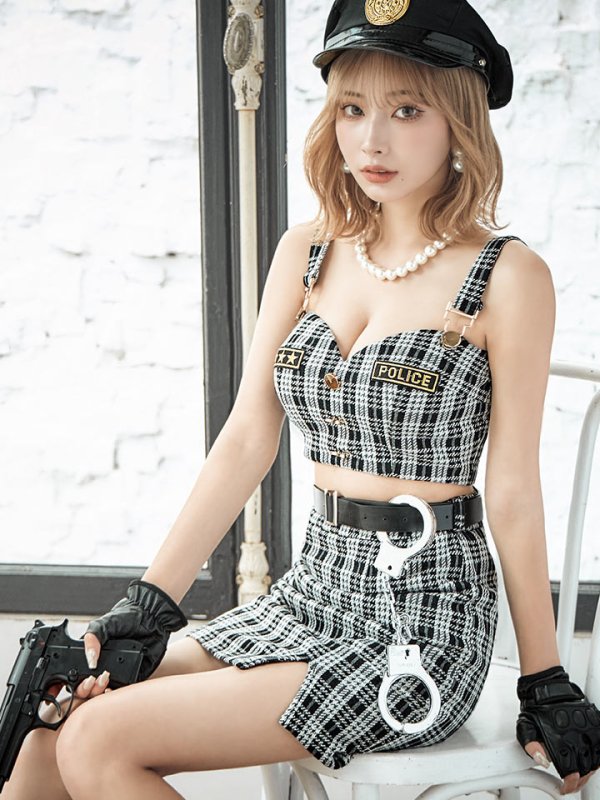 画像16: 【SALE!!】【即日発送】【ハロウィン】ツイードポリスセットアップ 【コスプレ5点セット】【XS-Mサイズ】(HC206-SV)[HC03-Bg]