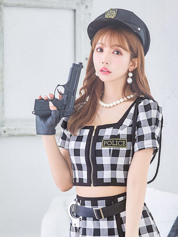 画像15: 【SALE!!】【ハロウィン】 ギンガムセットアップポリス 【コスプレ5点セット】【XS-Mサイズ/1カラー】(HC206-SV)[HC03-B]