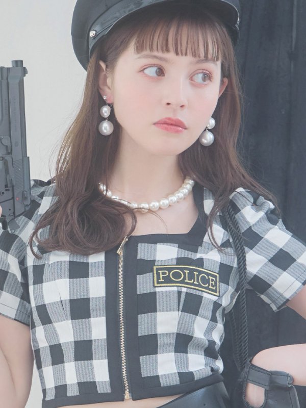 画像15: 【SALE!!】【ハロウィン】 ギンガムセットアップポリス 【コスプレ5点セット】【XS-Mサイズ/1カラー】(HC206-SV)[OF01-B]