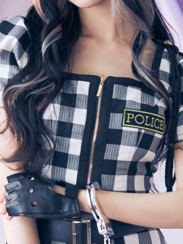 画像7: 【SALE!!】【ハロウィン】【LARME/ラルム掲載】 ギンガムセットアップポリス 【コスプレ5点セット】【XS-Mサイズ/1カラー】(HC206-SV)[OF01-B]