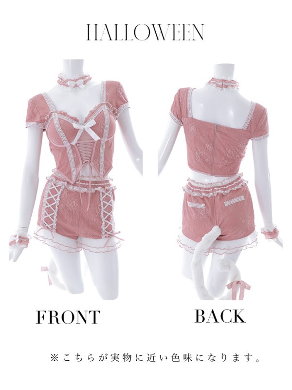 画像29: 【即日発送】【ハロウィン】コルセットレースキャット 【コスプレ6点セット】 【XS-Mサイズ/3カラー】[OF01]