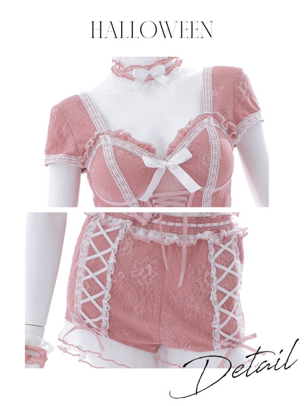 画像31: 【即日発送】【ハロウィン】コルセットレースキャット 【コスプレ6点セット】 【XS-Mサイズ/3カラー】[OF01]