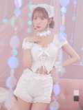 【即日発送】【ハロウィン】コルセットレースキャット 【コスプレ6点セット】 【XS-Mサイズ/3カラー】[YMT]