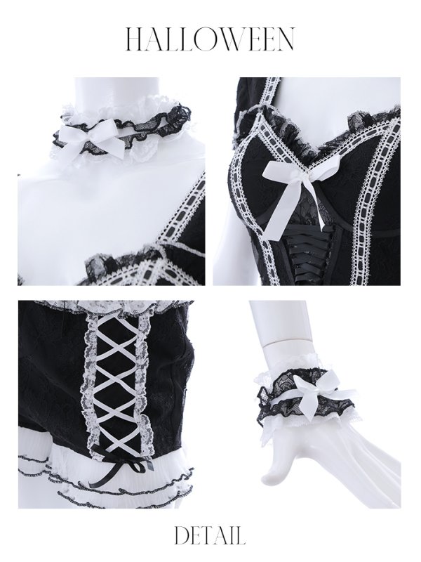 画像46: 【即日発送】【ハロウィン】コルセットレースキャット 【コスプレ6点セット】 【XS-Mサイズ/3カラー】[OF01]