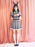 【即日発送】【ハロウィン】【LARME/ラルム掲載】 グレンチェックセットアップバニー 【コスプレ6点セット】【XS-Mサイズ/1カラー】[YMT]