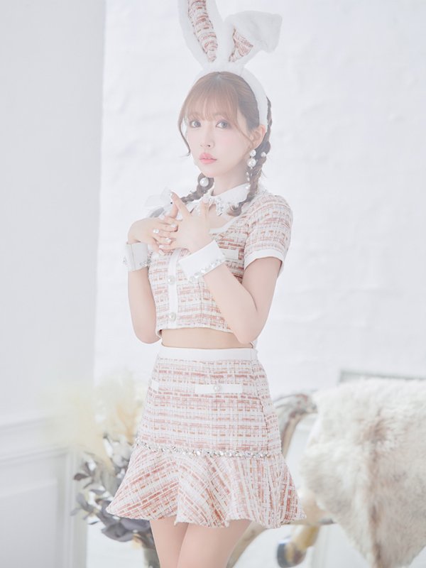 画像3: 【SALE!!】【即日発送】【ハロウィン】 ツイードセットアップバニー【コスプレ6点セット】【XS-Mサイズ/1カラー】[OF01]