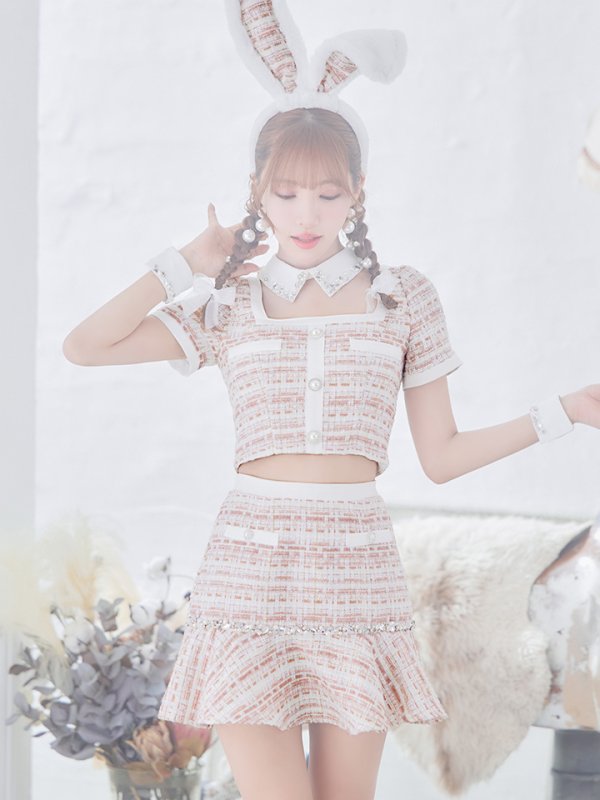 画像4: 【SALE!!】【即日発送】【ハロウィン】 ツイードセットアップバニー【コスプレ6点セット】【XS-Mサイズ/1カラー】[OF01]