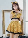 【即日発送】【ハロウィン】セットアップフレアスカート鬼コスプレ【コスプレ6点セット】【S-Mサイズ/1カラー】[YMT]