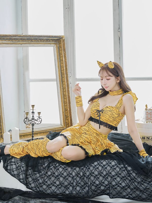 画像3: 【即日発送】【ハロウィン】セットアップフレアスカート鬼コスプレ【コスプレ6点セット】【S-Mサイズ/1カラー】[HC03]