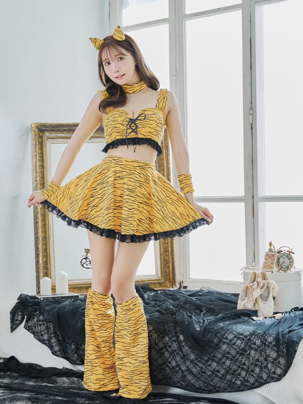 画像10: 【即日発送】【ハロウィン】セットアップフレアスカート鬼コスプレ【コスプレ6点セット】【S-Mサイズ/1カラー】[HC03]