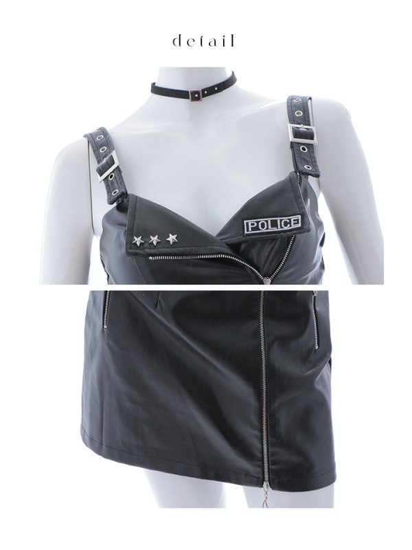 画像23: 【即日発送！】【ハロウィン】レザーポリスセットアップコスプレ【コスプレ7点セット】【XS-M/1カラー】[HC03-Bsv]