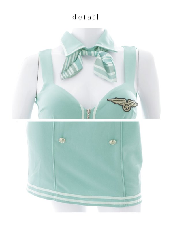 画像14: 【SALE!!】【即日発送！】【ハロウィン】CAコスプレセット  【コスプレ5点セット】【XS-M/1カラー】[OF04]