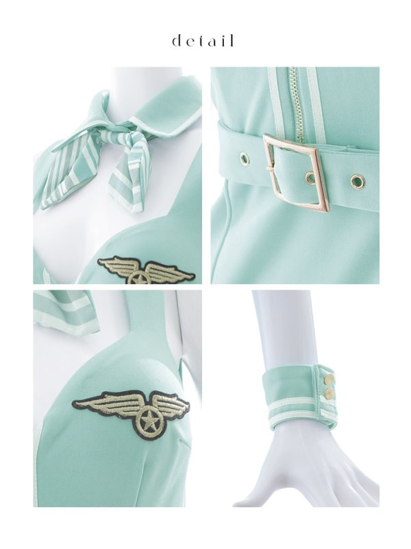 画像15: 【SALE!!】【即日発送！】【ハロウィン】CAコスプレセット  【コスプレ5点セット】【XS-M/1カラー】[OF04]