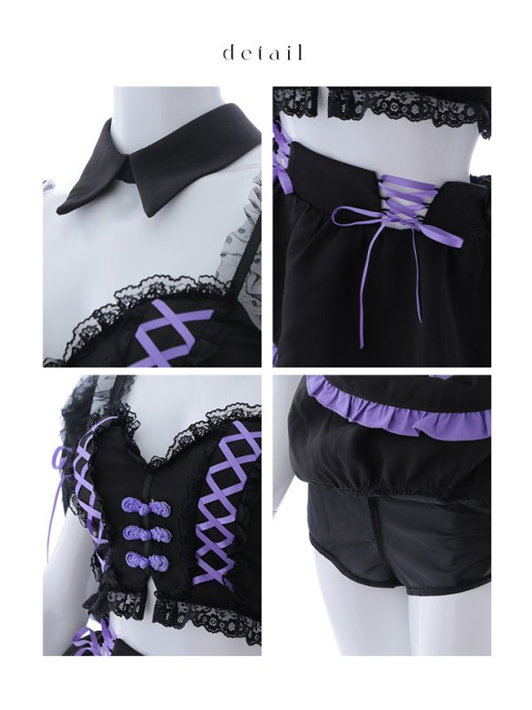 画像27: 【SALE!!】【ハロウィン】レースアップデビルスカートセットアップ 【コスプレ6点セット】[HC03-H]