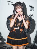 【SALE!!】【ハロウィン】レースアップデビルスカートセットアップ 【コスプレ6点セット】[HC03-H]
