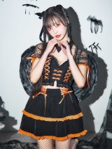 【ハロウィン】レースアップデビルスカートセットアップ 【コスプレ6点セット】[YMT-H]