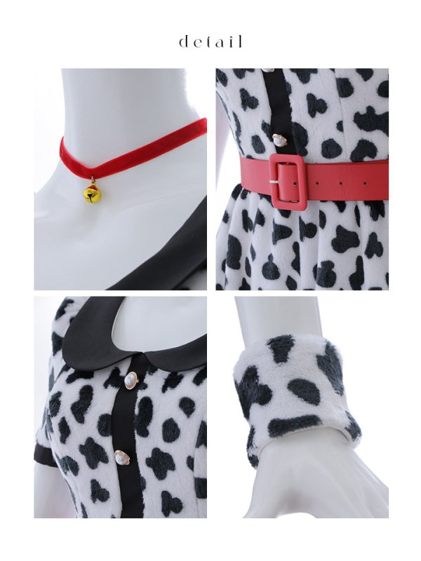 画像39: 【即日発送！】【ハロウィン】ダルメシアンミニフレアワンピース 【コスプレ5点セット】 【S-XLサイズ/1カラー】[HC03]