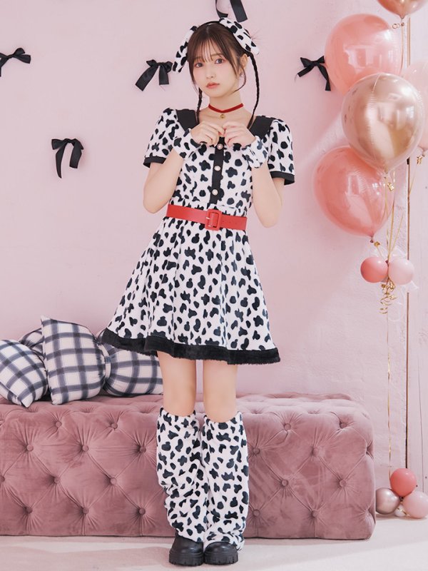画像8: 【即日発送！】【ハロウィン】ダルメシアンミニフレアワンピース 【コスプレ5点セット】 【S-XLサイズ/1カラー】[HC03]