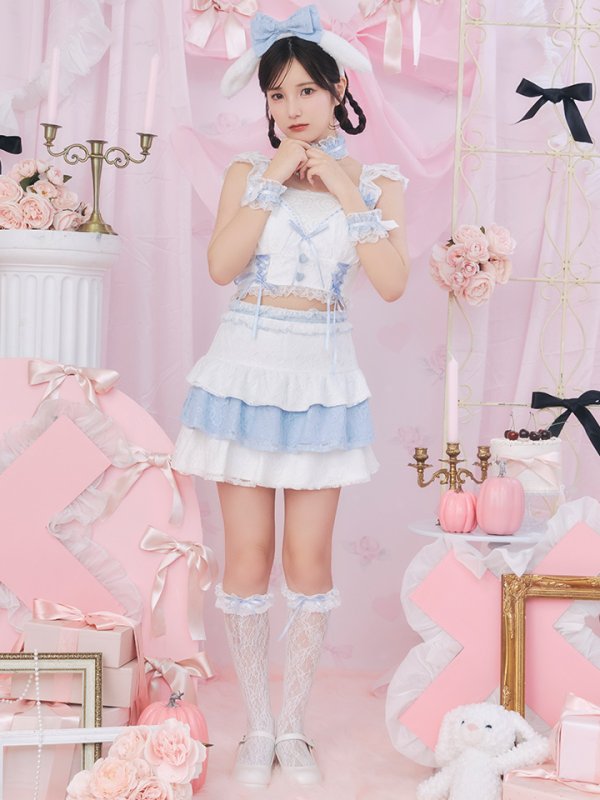 画像6: 【SALE!!】【即日発送！】【ハロウィン】ホワイトパピーセットアップ 【コスプレ6点セット】[OF04]