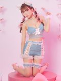 【即日発送！】【ハロウィン】 キラキラキャットパンツセットアップ 【コスプレ6点セット】 【XS-Mサイズ/2カラー】[YMT]