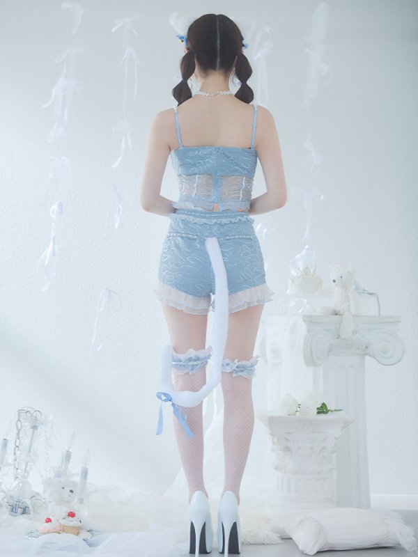 画像18: 【SALE!!】【即日発送！】【ハロウィン】 キラキラキャットパンツセットアップ 【コスプレ6点セット】 【XS-Mサイズ/2カラー】[OF04]